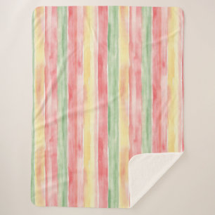 Gelb Rosa Minze Streifen Aloha Sherpadecke