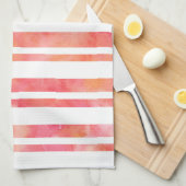 Gelb rosa Orangefarbene Streifen Geschirrtuch (Viertel Falte)