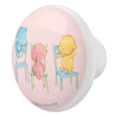 Gelb, rosa und Blau betrifft Stühle Keramikknauf (Rechts)