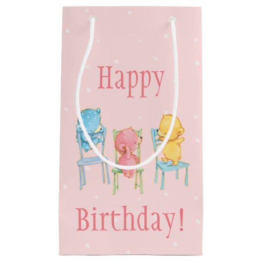 Gelb, rosa und Blau betrifft Stühle Kleine Geschenktüte (Vorderseite)