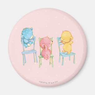 Gelb, rosa und Blau betrifft Stühle Magnet