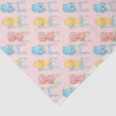 Gelb, rosa und Blau betrifft Stühle Seidenpapier (Ausschnitt)