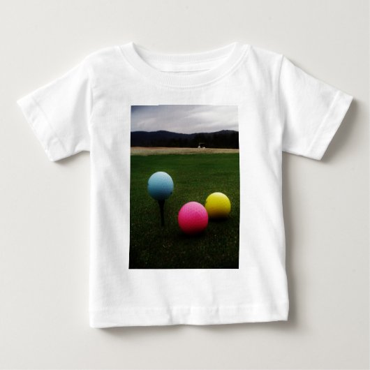 Gelb Rosa und Blau, Golfbälle Baby T-shirt (Vorderseite)