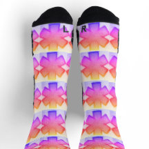 Gelb rosa und lila "Star of Life" Ems Socken