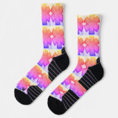 Gelb rosa und lila "Star of Life" Ems Socken (Links)