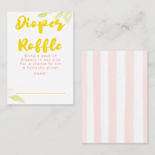 Gelb-rosa-Windel-Raffle-Baby-Shower-Tickets Begleitkarte