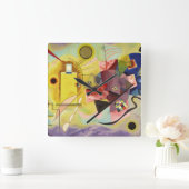 Gelb-rot-blau, 1925 von Wassily Kandinsky Quadratische Wanduhr (Zuhause)