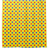 Gelb Rot Blau Punkte Design Duschvorhang (Vorderseite)