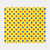 Gelb Rot Blau Punkte Design Fleecedecke (Vorderseite (Horizontal))