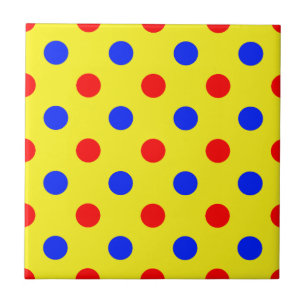 Gelb Rot Blau Punkte Design  Fliese