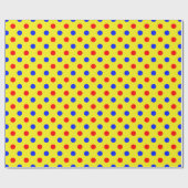 Gelb Rot Blau Punkte Design  Geschenkpapier (Flach)