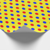 Gelb Rot Blau Punkte Design  Geschenkpapier (Ecke)