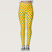 Gelb Rot Blau Punkte Design Leggings (Vorderseite)