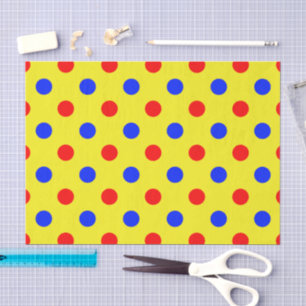 Gelb Rot Blau Punkte Design Seidenpapier