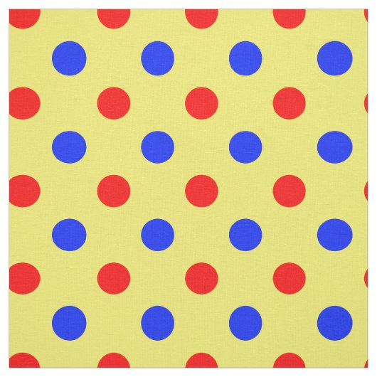 Gelb Rot Blau Punkte Design  Stoff (Muster)