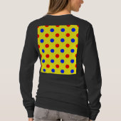 Gelb Rot Blau Punkte Design  T-Shirt (Rückseite)