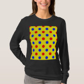 Gelb Rot Blau Punkte Design  T-Shirt (Vorderseite)