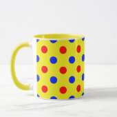 Gelb Rot Blau Punkte Design  Tasse (Links)