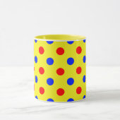 Gelb Rot Blau Punkte Design  Tasse (Zentrum)
