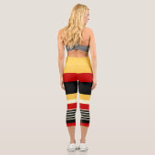 Gelb Rot Capri Leggings (Rückseite)