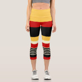 Gelb Rot Capri Leggings (Vorderseite)