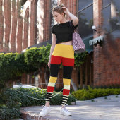 Gelb Rot Capri Leggings