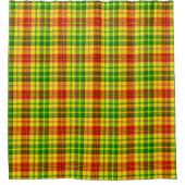 Gelb Rot Grün Kariertes Tartan Design  Duschvorhang (Vorderseite)