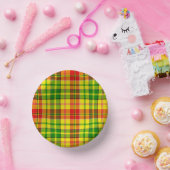 Gelb Rot Grün Kariertes Tartan Design  Pappteller (Party)