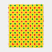 Gelb Rot Grün Polka Punkte Design  Fleecedecke (Vorderseite)