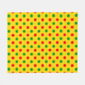 Gelb Rot Grün Polka Punkte Design  Fleecedecke (Vorderseite (Horizontal))