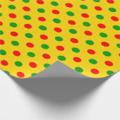 Gelb Rot Grün Polka Punkte Design Geschenkpapier (Ecke)