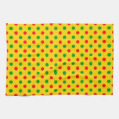 Gelb Rot Grün Polka Punkte Design Geschirrtuch (Horizontal)