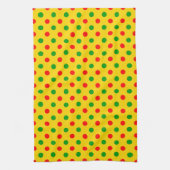 Gelb Rot Grün Polka Punkte Design Geschirrtuch (Vertikal)