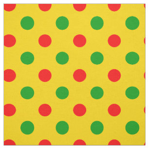 Gelb Rot Grün Polka Punkte Design Stoff