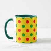 Gelb Rot Grün Polka Punkte Design  Tasse (Links)