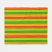 Gelb Rot Grün Streifen Muster Fleecedecke (Vorderseite (Horizontal))