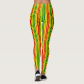 Gelb Rot Grün Streifen Muster Leggings (Rückseite)