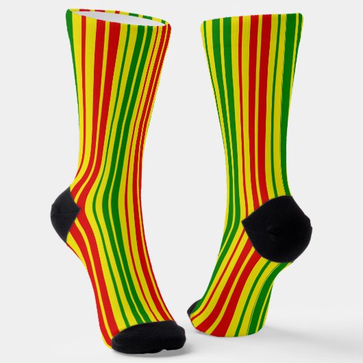 Gelb Rot Grün Streifen Muster Socken (Gewinkelt)