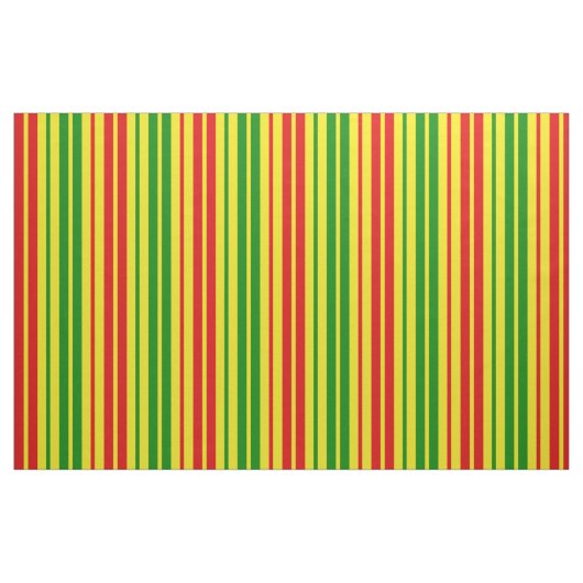 Gelb Rot Grün Streifen Muster Stoff (Fat Quarter (45,7 x 55,9 cm))
