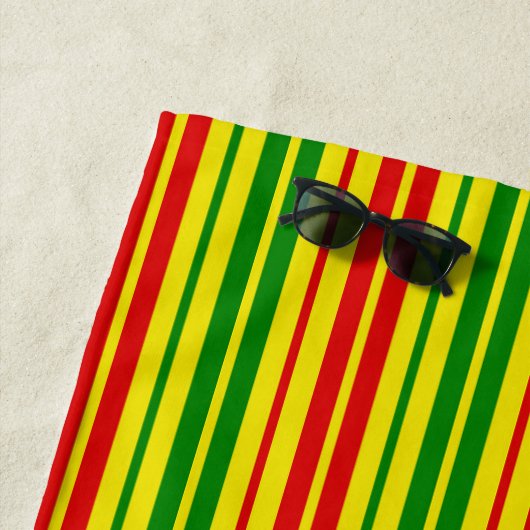 Gelb Rot Grün Streifen Muster Strandtuch (Beispiel)
