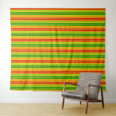 Gelb Rot Grün Streifen Muster   Wandteppich (Beispiel (Horizontal))