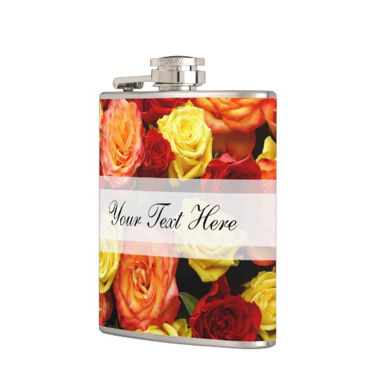 Gelb/Rot/orange Rose Flachmann (Links)