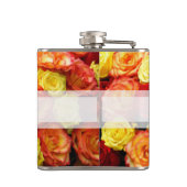 Gelb/Rot/orange Rose Flachmann (Rückseite)