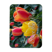 Gelb-Rot-Tulips-Foto Save the Date Magnet (Vertikal)