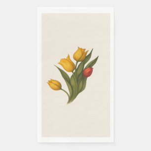 Gelb & Rot Tulpe Aquarell Gästetücher Serviette