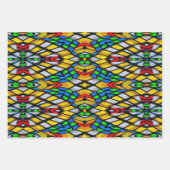 Gelb, Rot und Blau gestanztes Glas Geschenkpapier Set (Vorderseite 3)