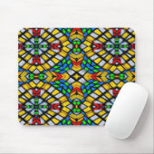 Gelb, Rot und Blau gestanztes Glas Mousepad (Mit Mouse)