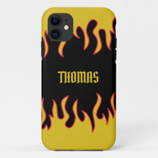 Gelb, Rot und Schwarze Flammen Personalisiert Case-Mate iPhone Hülle