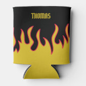 Gelb, Rot und Schwarze Flammen Personalisiert Dosenkühler (Vorderseite)