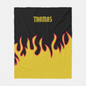 Gelb, Rot und Schwarze Flammen Personalisiert Fleecedecke (Vorderseite)
